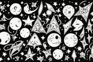 La constelación de Cáncer con la luna llena tattoo idea