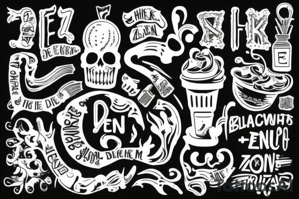 Text: "Eten is niks zonder al die kruiden.
Beeld is niks zonder al die geluiden." tattoo idea