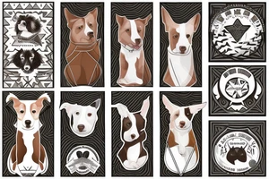 White and brown Border Collie, swimming tattoo idea
