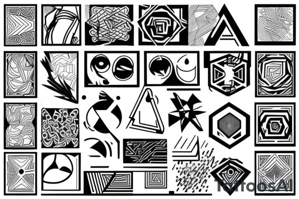 Modern a r t tattoo idea