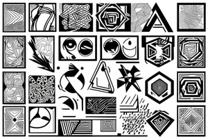 Modern a r t tattoo idea
