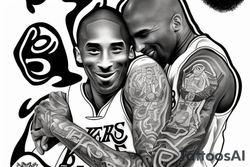 Kobe Bryant and Kenton James hug tattoo idea