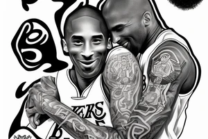 Kobe Bryant and Kenton James hug tattoo idea