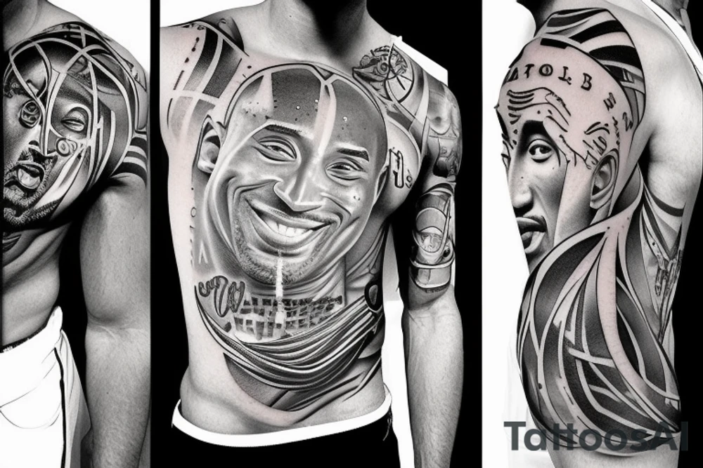 Kobe Bryant and Kenton James hug tattoo idea