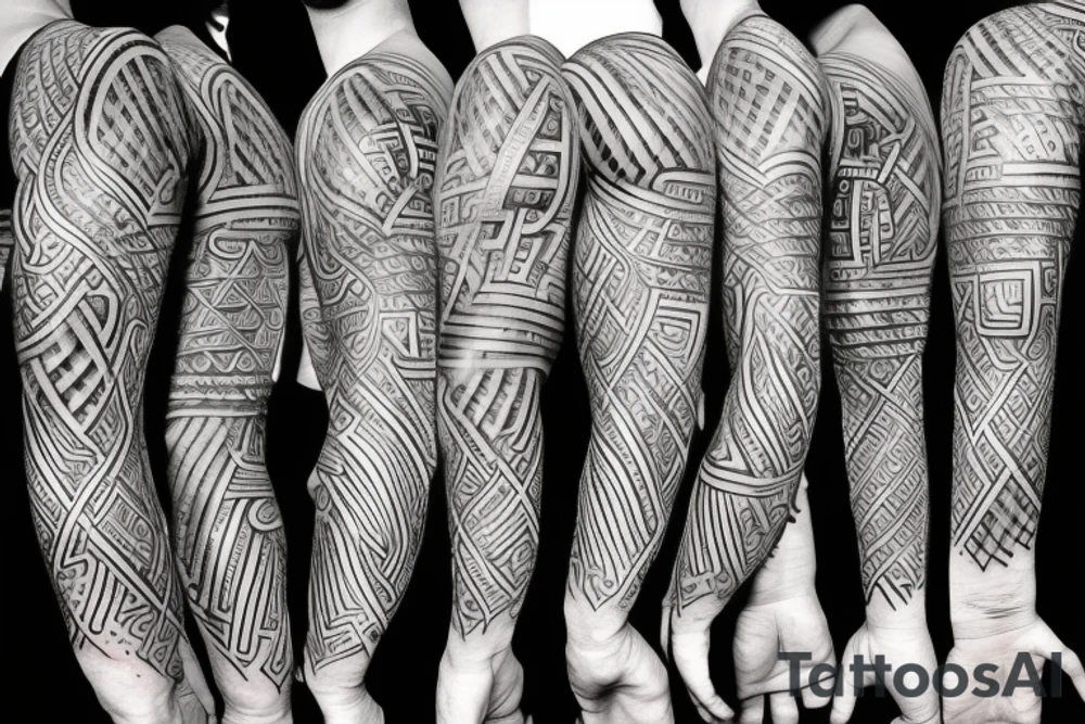 Tattoo containing following symbols: a path, an open door, a man with a torch and knot tattoo idea