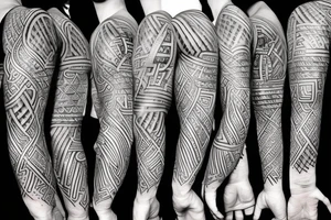 Tattoo containing following symbols: a path, an open door, a man with a torch and knot tattoo idea