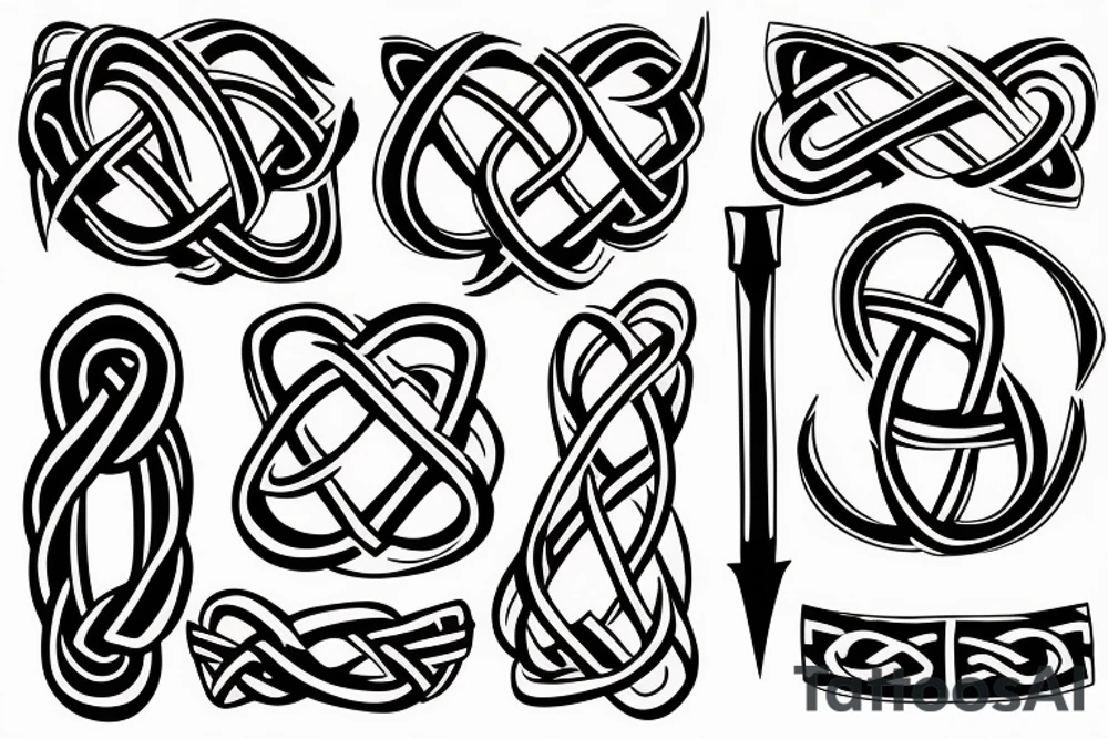 Father and daughter celt knot symbol tattoo idea