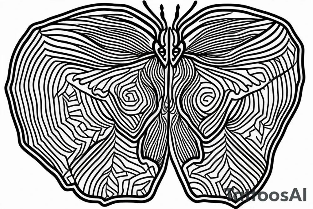 A symmetric atlas moth drawn in straight lines, solid color, black tattoo idea A symmetric atlas moth drawn in straight lines, solid color, black tattoo idea