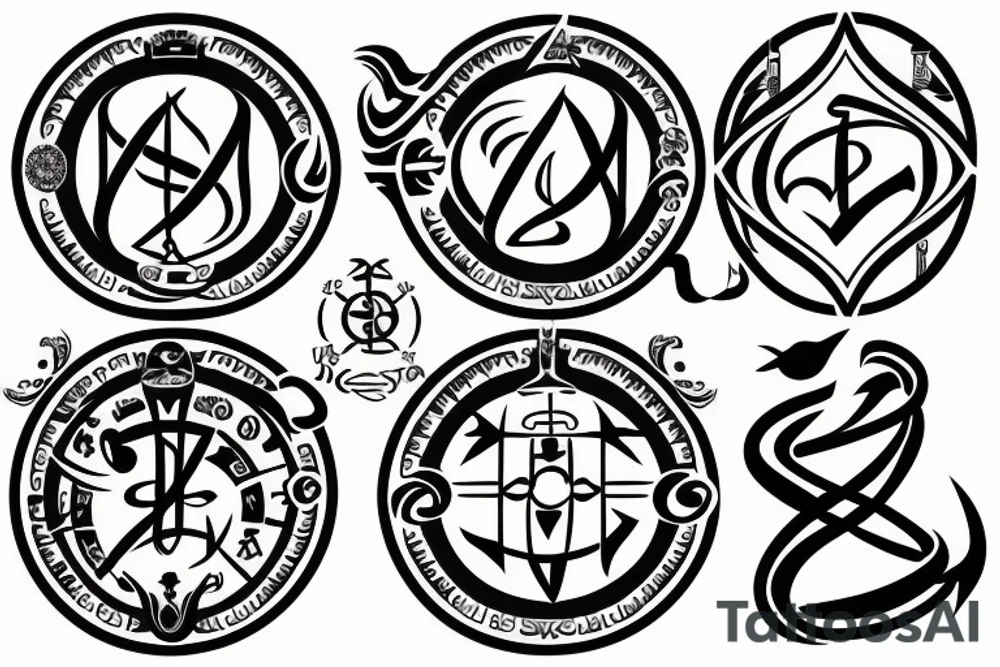 Father and daughter celt knot symbol  with cancer horoscope tattoo idea