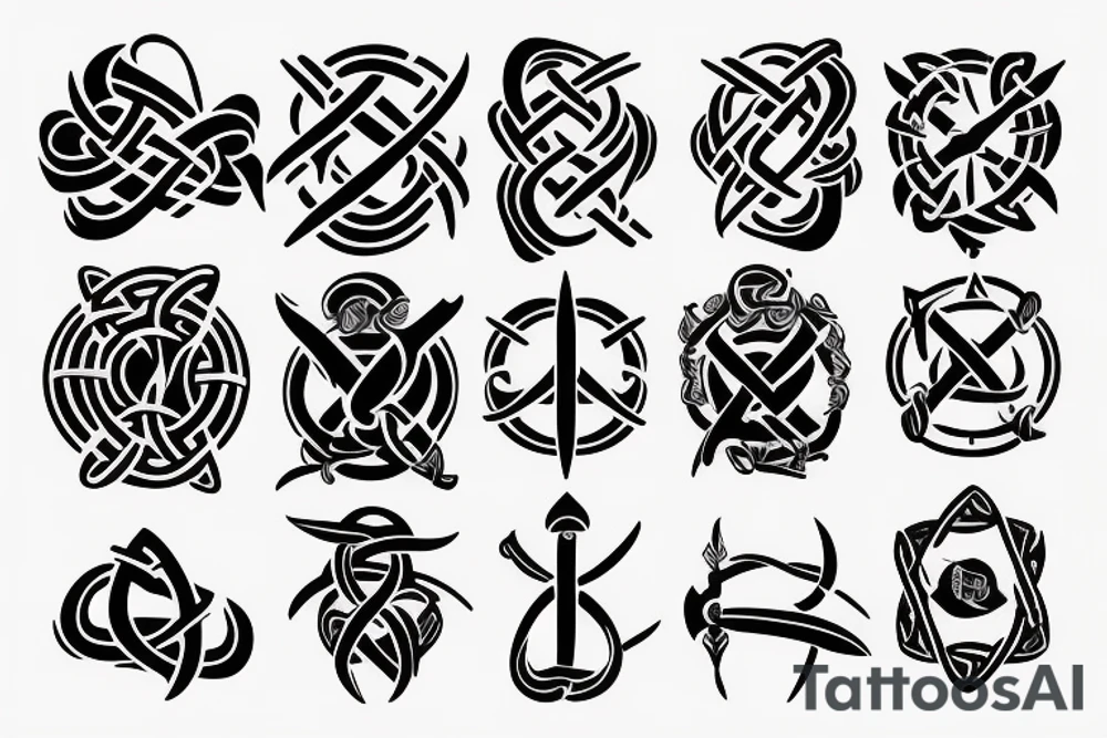 Father and daughter celt knot symbol  with cancer horoscope tattoo idea