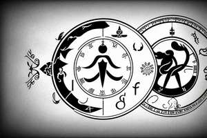 Father and daughter symbol with cancer horoscope tattoo idea