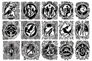 Father and daughter symbol with cancer horoscope tattoo idea