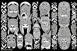 viking  armsleev with the name Theo and Nellie incorperated. tattoo idea