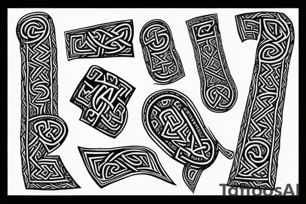 Viking runes, Name Theo and Nellie tattoo idea