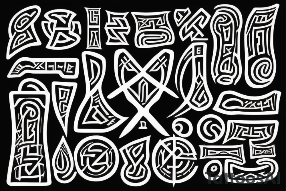 Viking runes, Name Theo and Nellie tattoo idea
