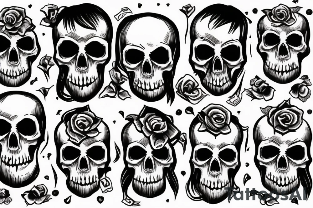 skull cards tattoo idea