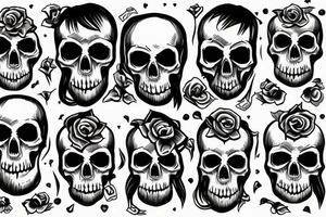 skull cards tattoo idea