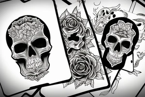 skull cards tattoo idea