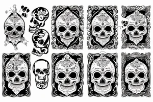 skull cards tattoo idea
