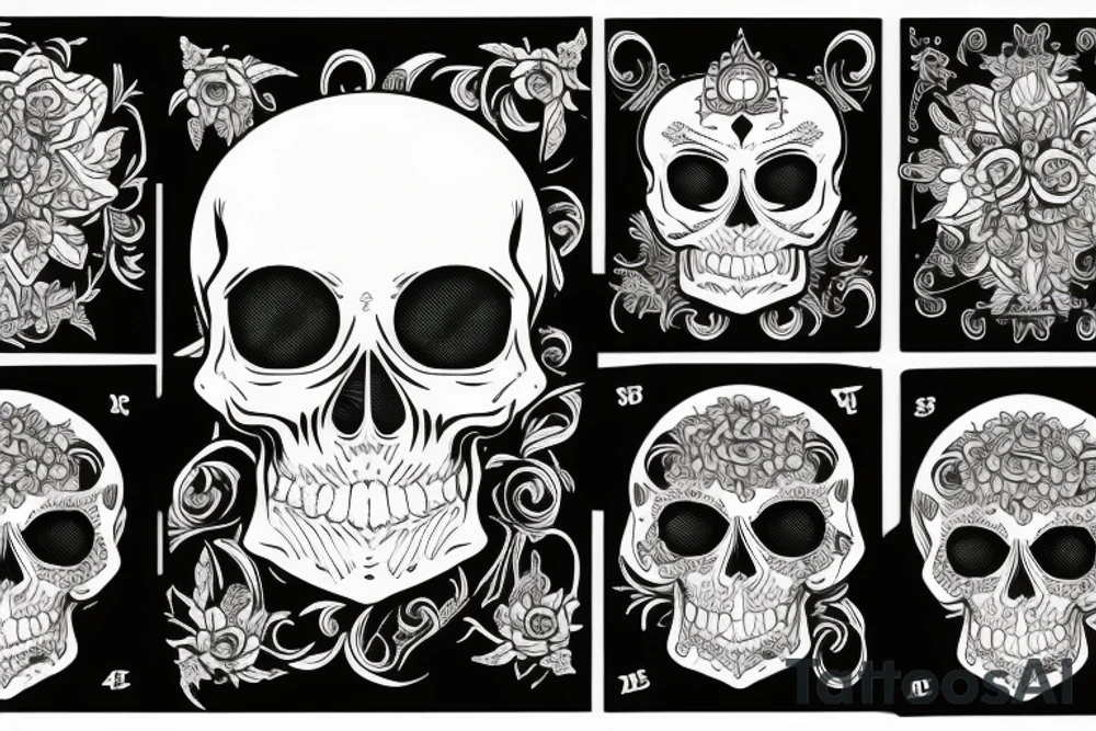 skull cards tattoo idea
