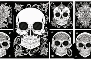 skull cards tattoo idea