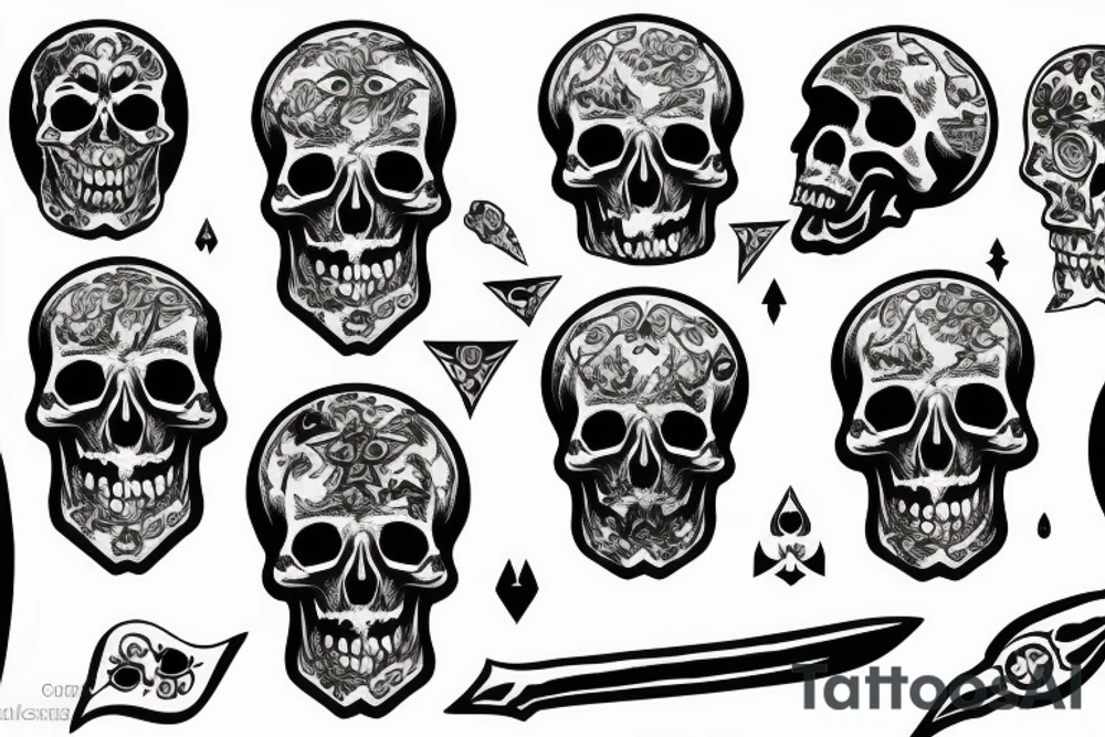 skull acesspades tattoo idea