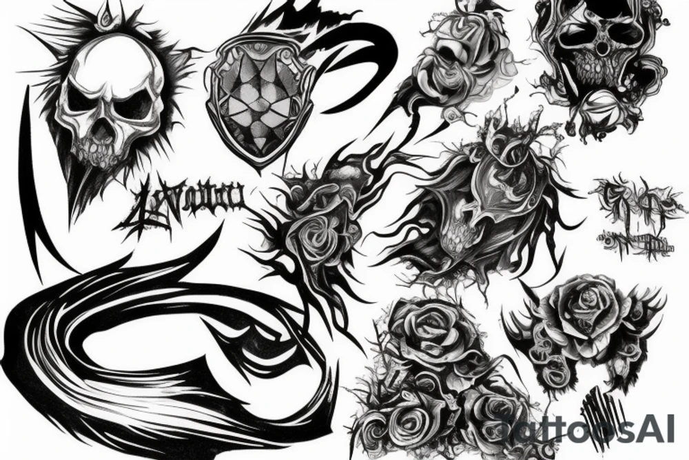 metal rock music tattoo idea