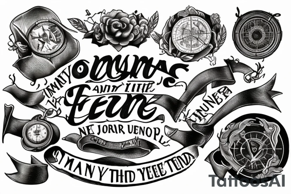 a compas with an old treasure map with the text: May the journey never end tattoo idea
