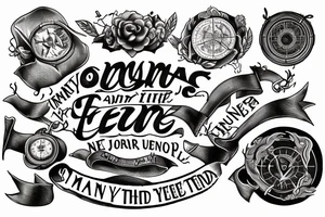 a compas with an old treasure map with the text: May the journey never end tattoo idea