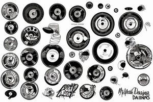 flipping a vinyl record like a coin tattoo idea