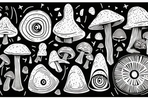 Magic Mushroom with eye in the cap tattoo idea