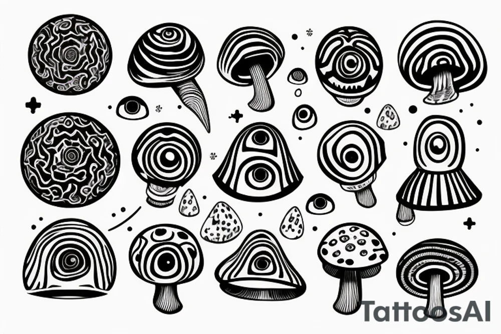 Magic Mushroom with eye in the cap tattoo idea