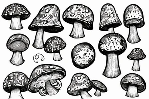 Magic Mushroom with eye in the cap tattoo idea