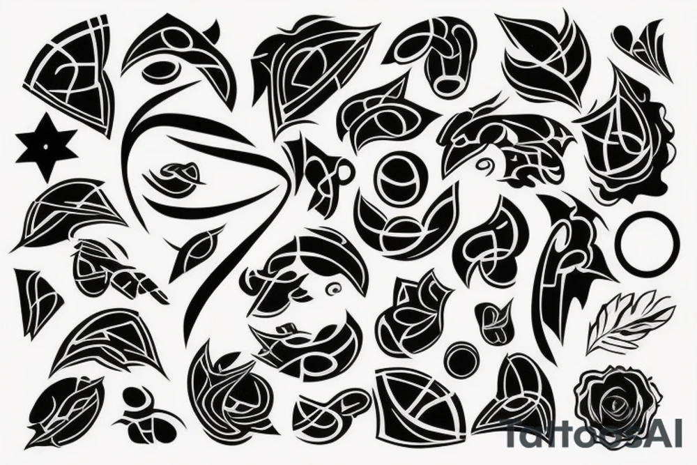 abstract blackwork all black tattoo idea