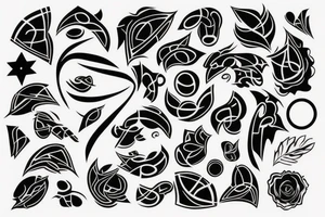 abstract blackwork all black tattoo idea
