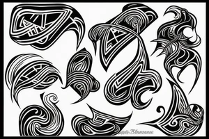 abstract blackwork all black tattoo idea