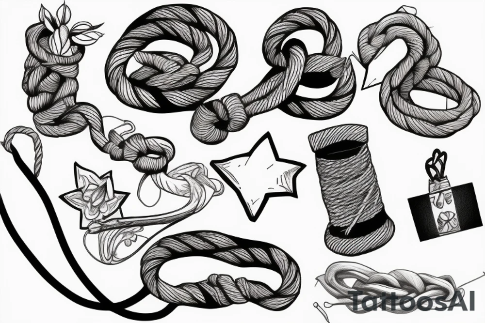 rope with climber tattoo idea