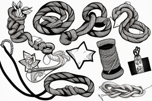 rope with climber tattoo idea