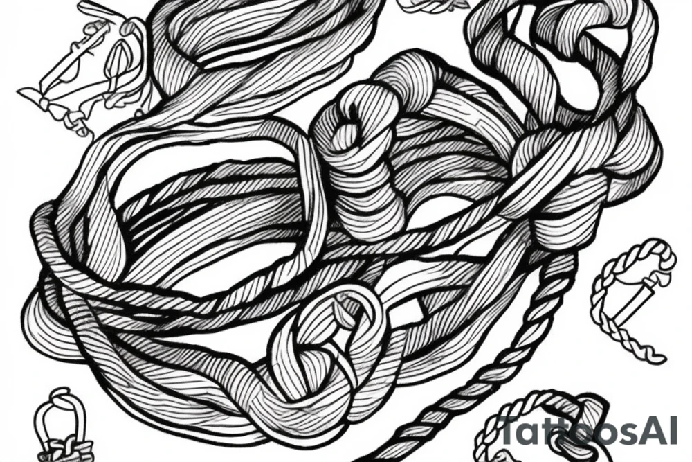 rope with climber tattoo idea