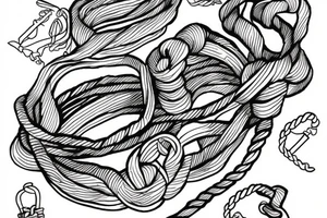 rope with climber tattoo idea