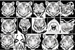 tiger with smoke coming out of eyes ears and nose tattoo idea