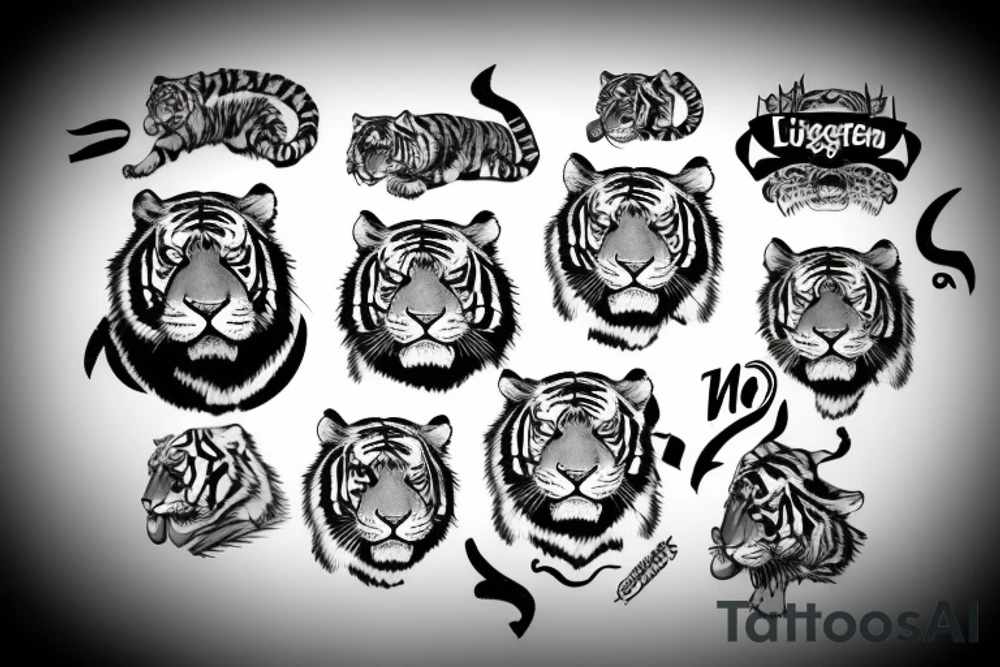 tiger with smoke coming out of eyes ears and nose tattoo idea