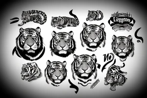 tiger with smoke coming out of eyes ears and nose tattoo idea