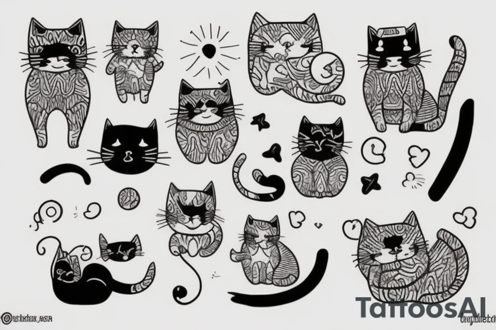 cute cat tattoo idea