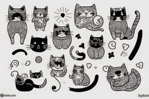 cute cat tattoo idea