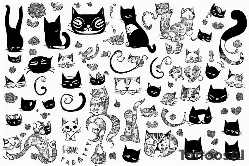cute cat tattoo idea