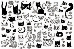 cute cat tattoo idea