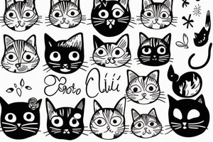 cute cat tattoo idea