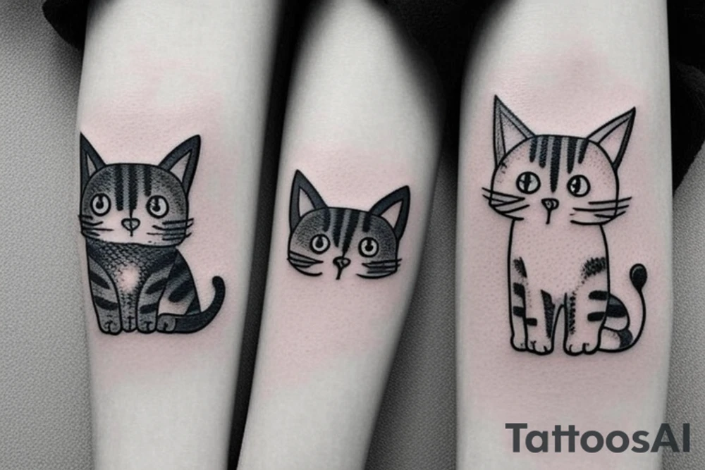 cute cat tattoo idea