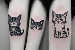 cute cat tattoo idea